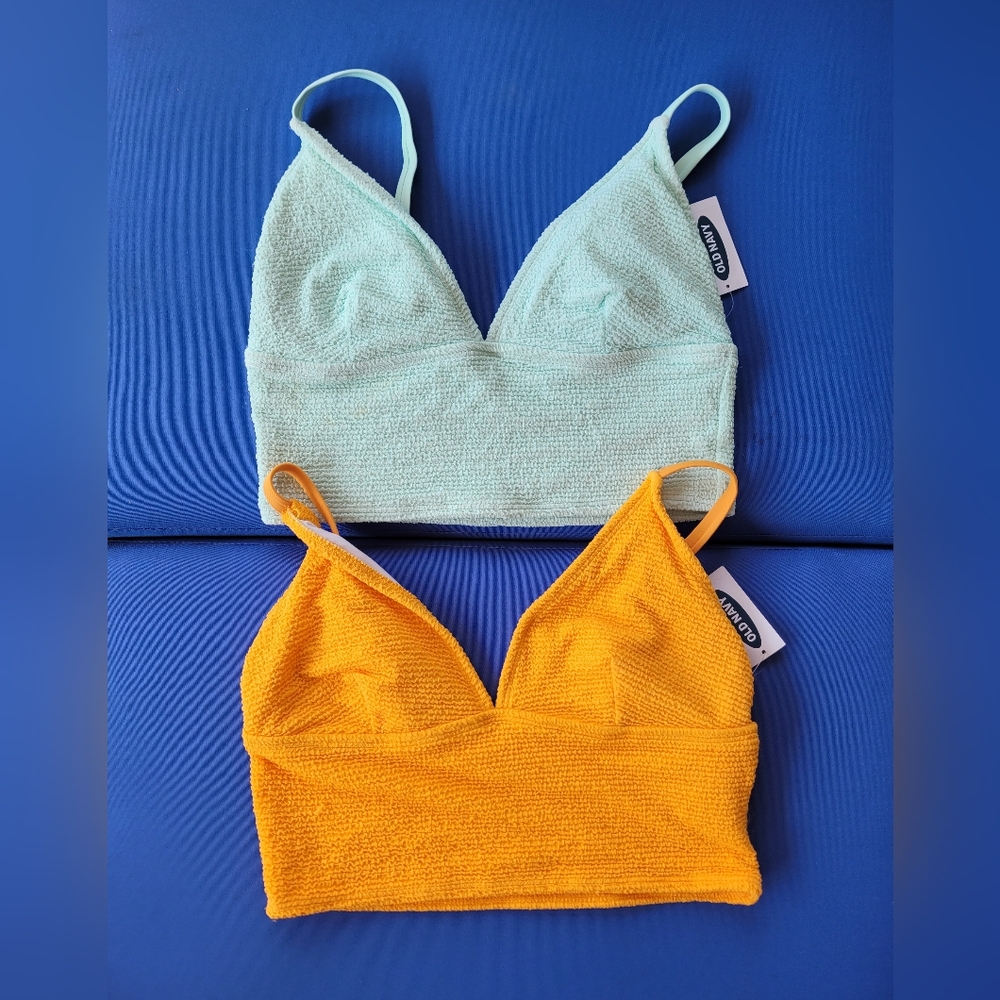 TWO Old Navy Longline Bikini Tops